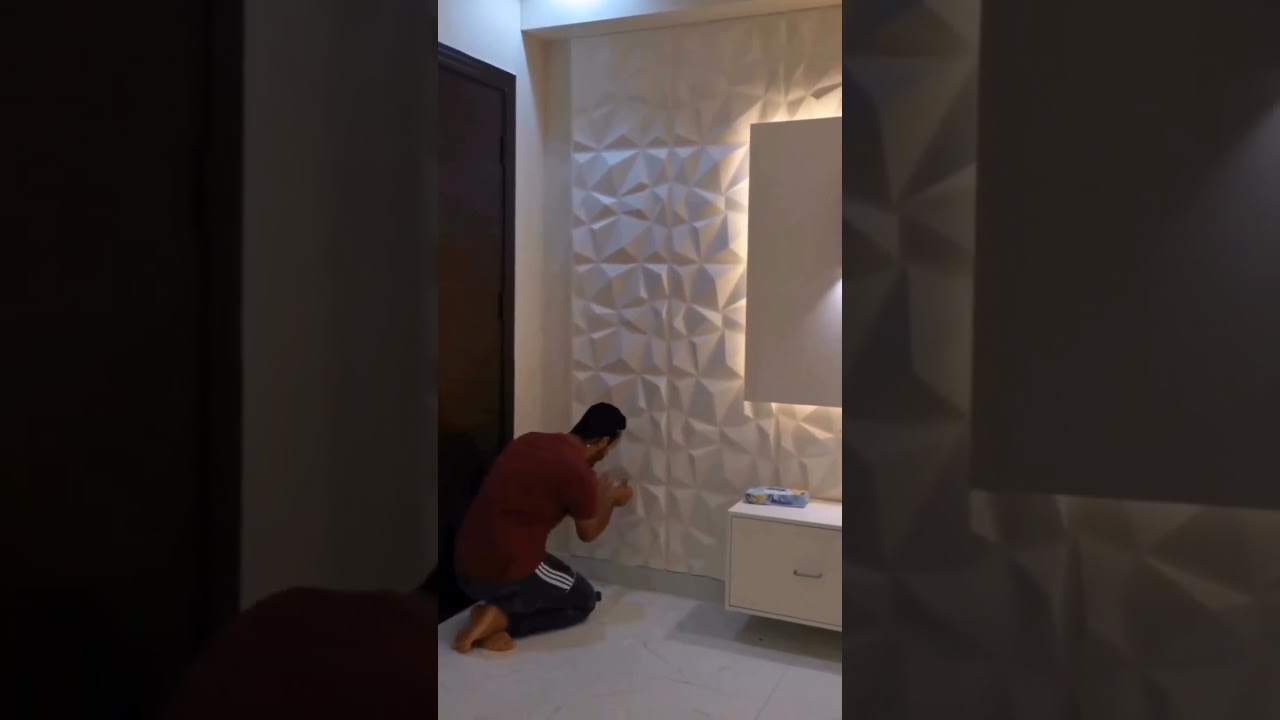 PVC 3D wall panel diamond design can be cut and easy to install #pvc #walldecor #diamond #ledpanel