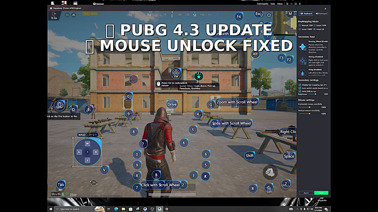PUBG Mobile 4.3 GameLoop Mouse Lock & Keymapping Fix 💯 Working (Keyboard & Mouse)
