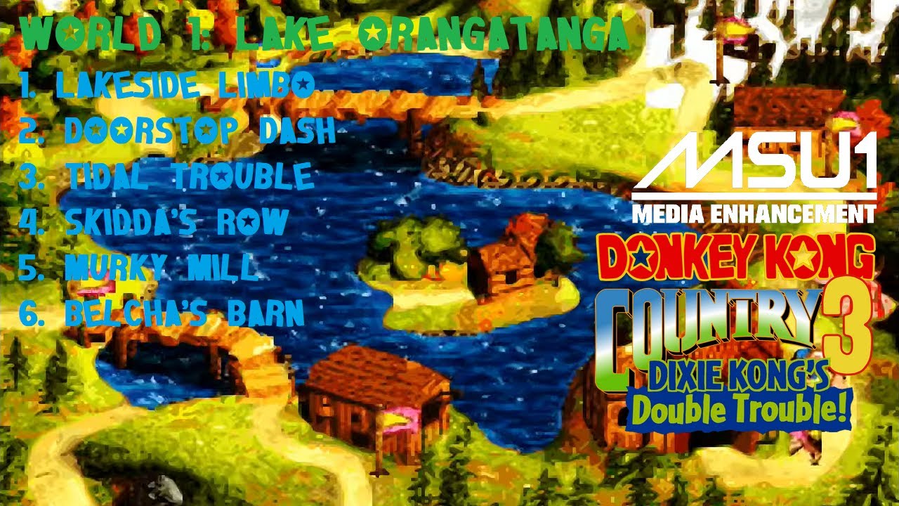 Donkey Kong Country 3 (SNES|GBA MSU1) (103%) (1|9) / World 1: Lake Orangatanga [4:3/4K@60]