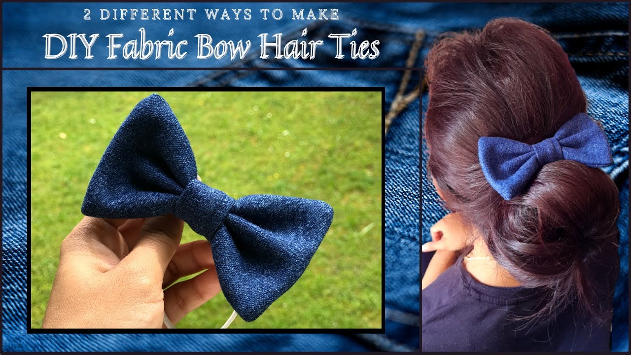 DIY Bow Hair Ties | DIY Hair Accessories | 2 Ways to make Fabric Bow Hair Tie | Use Waste Fabric