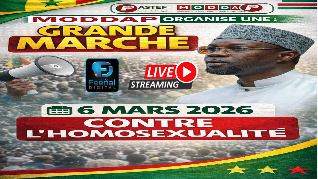 🛑GRANDEMARCHEPOUR SOUTENIR LA POSITION DE NOTRE LEADER:OUSMANE SONKOCONTREL'HOMOSEXUALITÉ