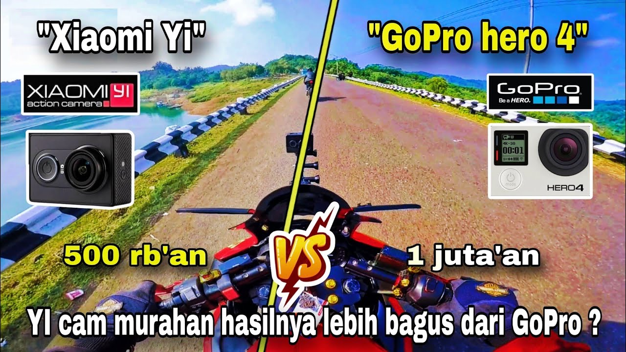 compare action cam xiaomi yi vs gopro hero 4, camera murah untuk motovlog dibawah 1 juta'an