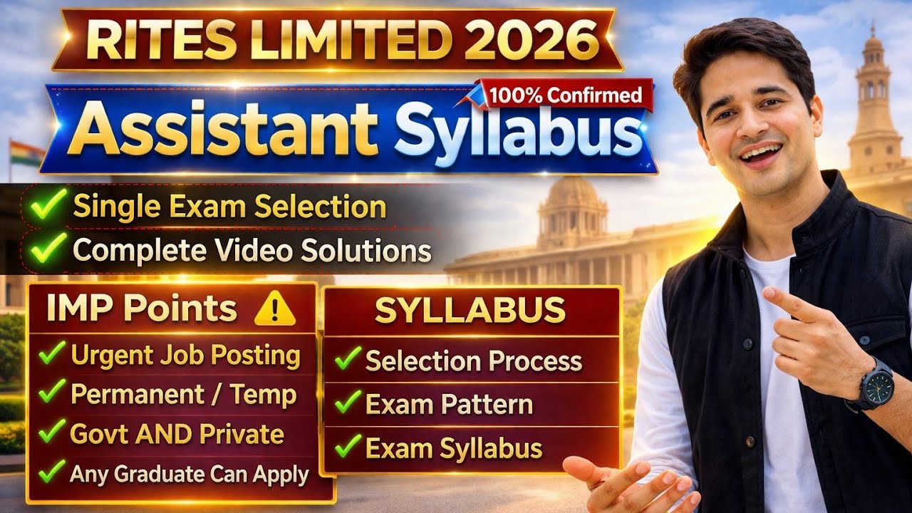 RITES Assistant HR Recruitment 2026 Syllabus | RITES Assistant HR Syllabus 2026 