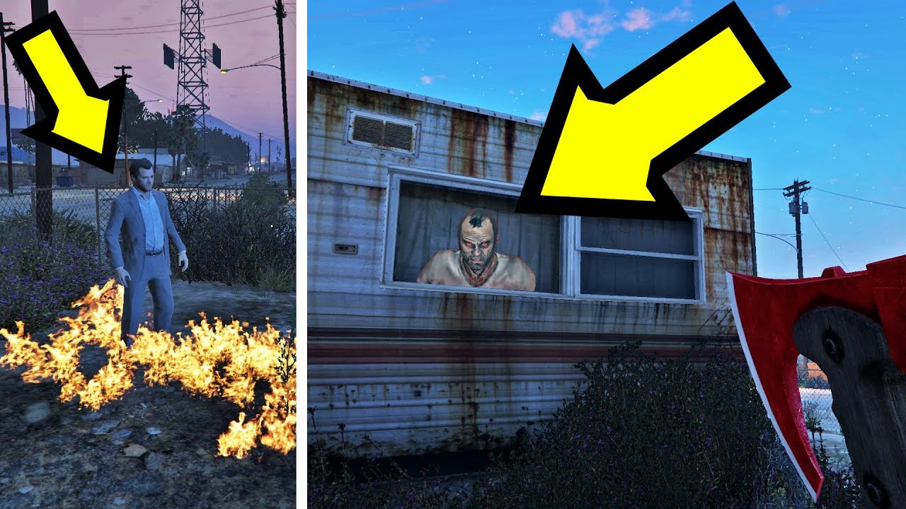 هل هذا هو شبح ترايفر ؟ لقد إشتعلت النار في مكان مايكل | GTA V Trevor Ghost
