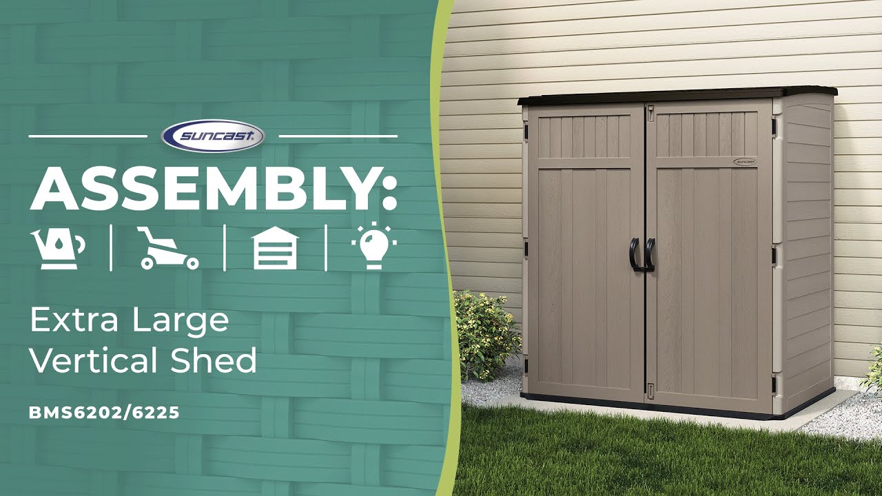 Suncast Extra Large Vertical Shed Assembly Video