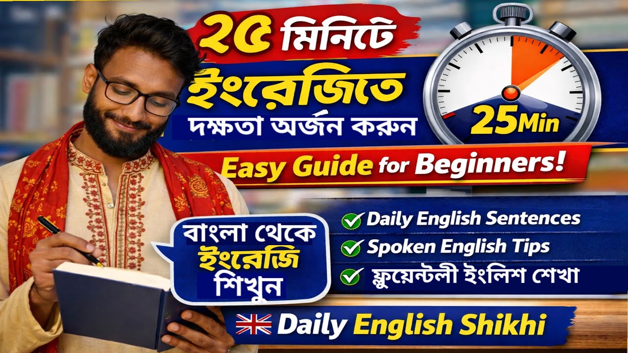 ২৫ মিনিটে ইংরেজিতে দক্ষতা অর্জন করুন | Easy Guide for Beginners | Daily English Shikhi