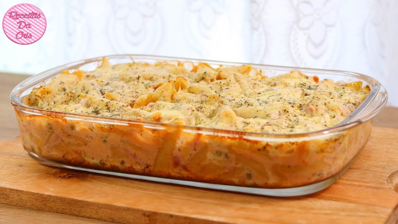 MACARRÃO CREMOSÍSSIMO COM QUEIJO E PRESUNTO DE FORNO | RECEITAS DA CRIS