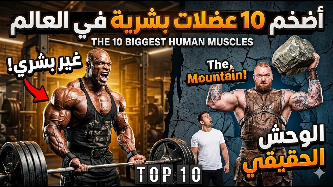 أضخم 10 عضلات بشرية في العالم   عمالقة حقيقيون صدموا البشرية! 😱💪