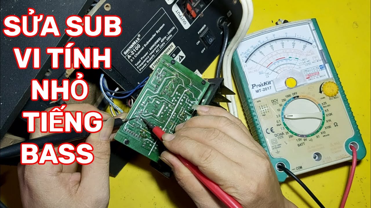 sửa loa sub vi tính bị nhỏ tiếng bass SoundMax-A2100 #ngôphươngkdx