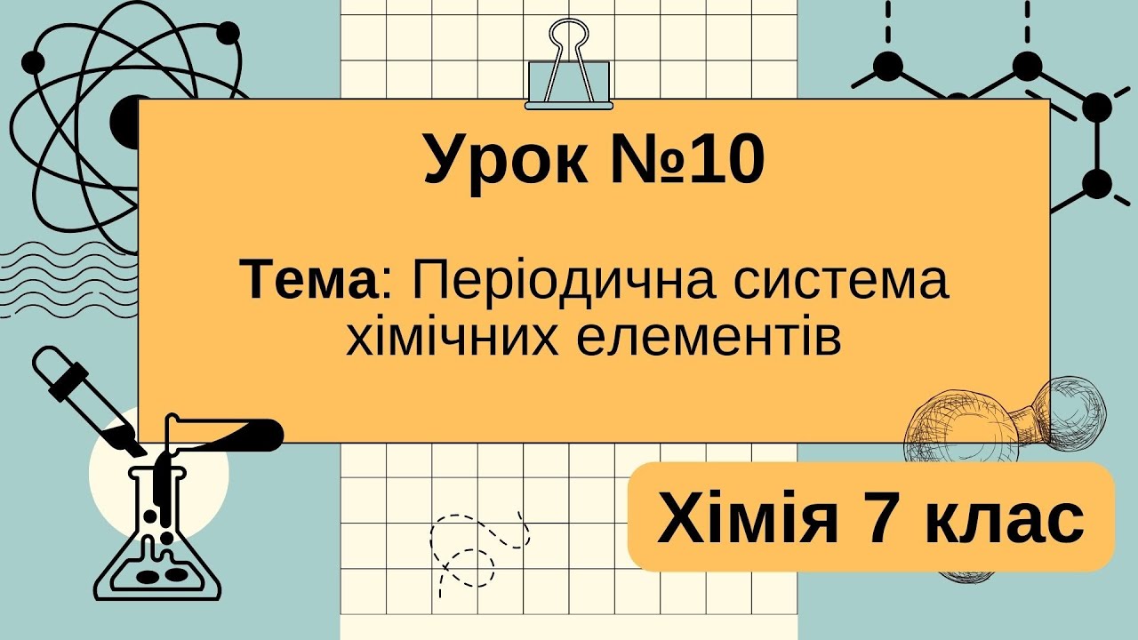 Урок №10 Хімічні елементи. Хімія 7 клас