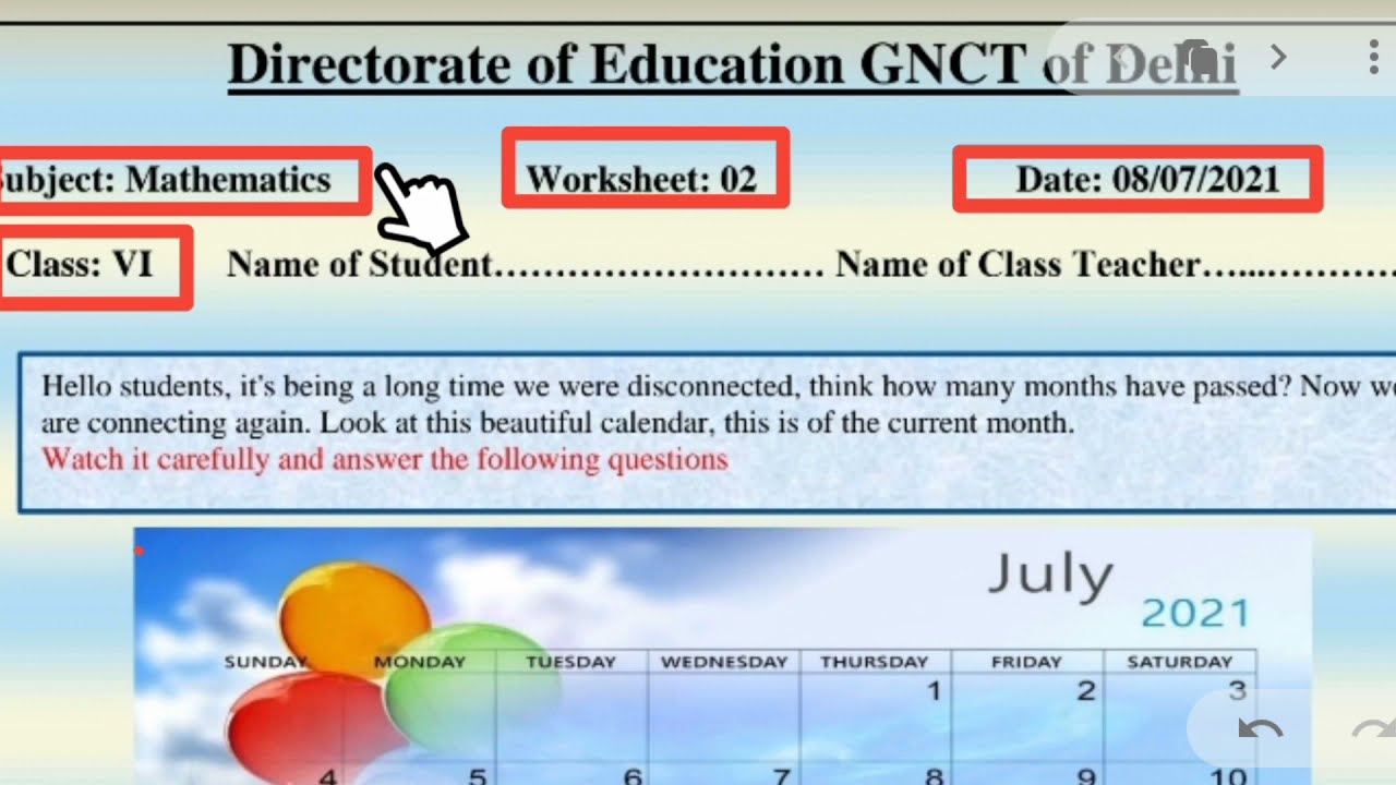 maths worksheet 2 class 6