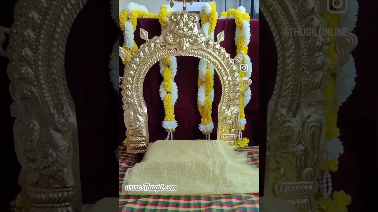 Hindu God Idol Decoration- Dakshinamaurthy Brass statue Alangaram, jewellery and backdrop அலங்காரம்