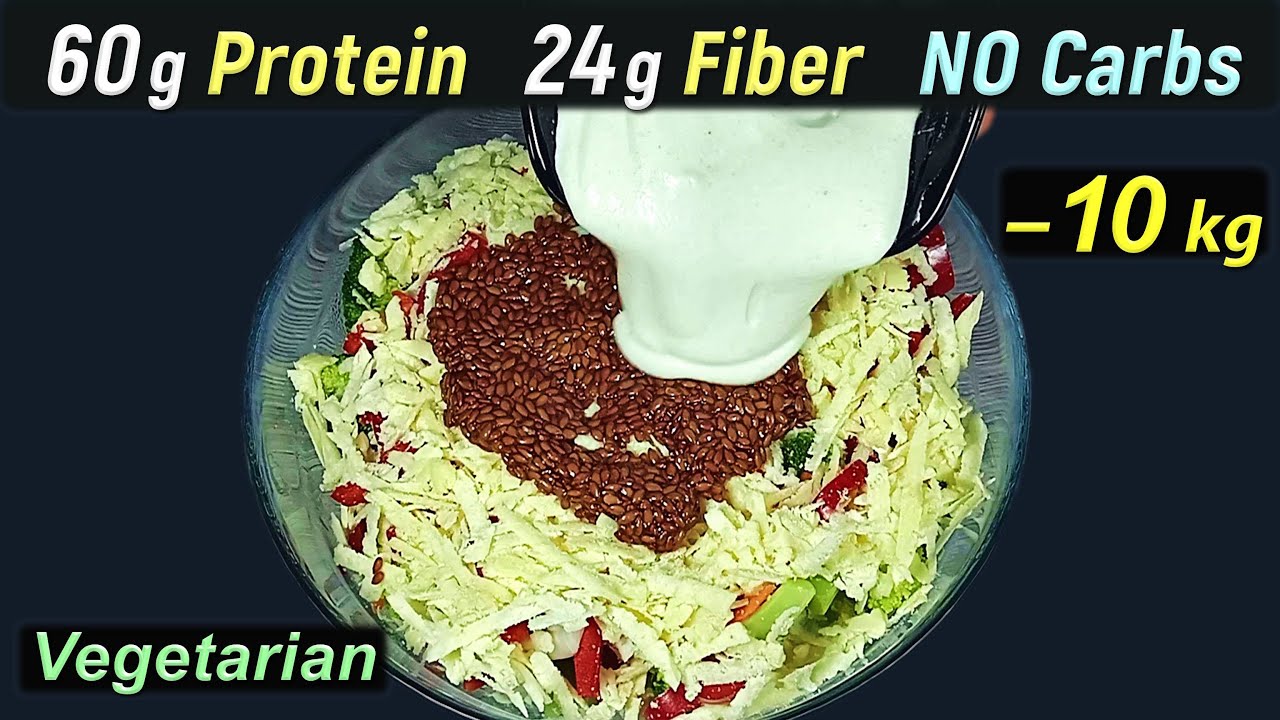 This Healthy Salad is dressed with Homemade Mayo – High Protein & Fiber, NO Carbs, Vegetarian