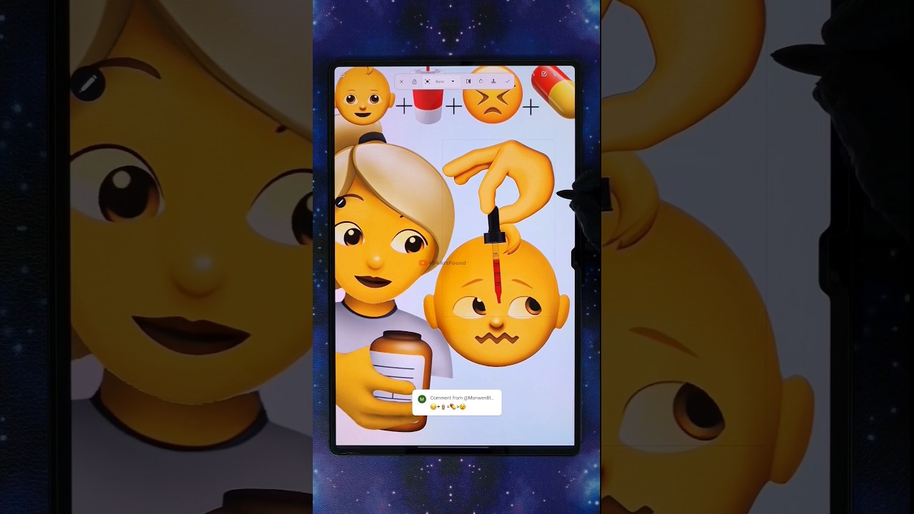 💊🥤👶👩 emoji mixing #digitalart #emojichallenge #funny #shorts