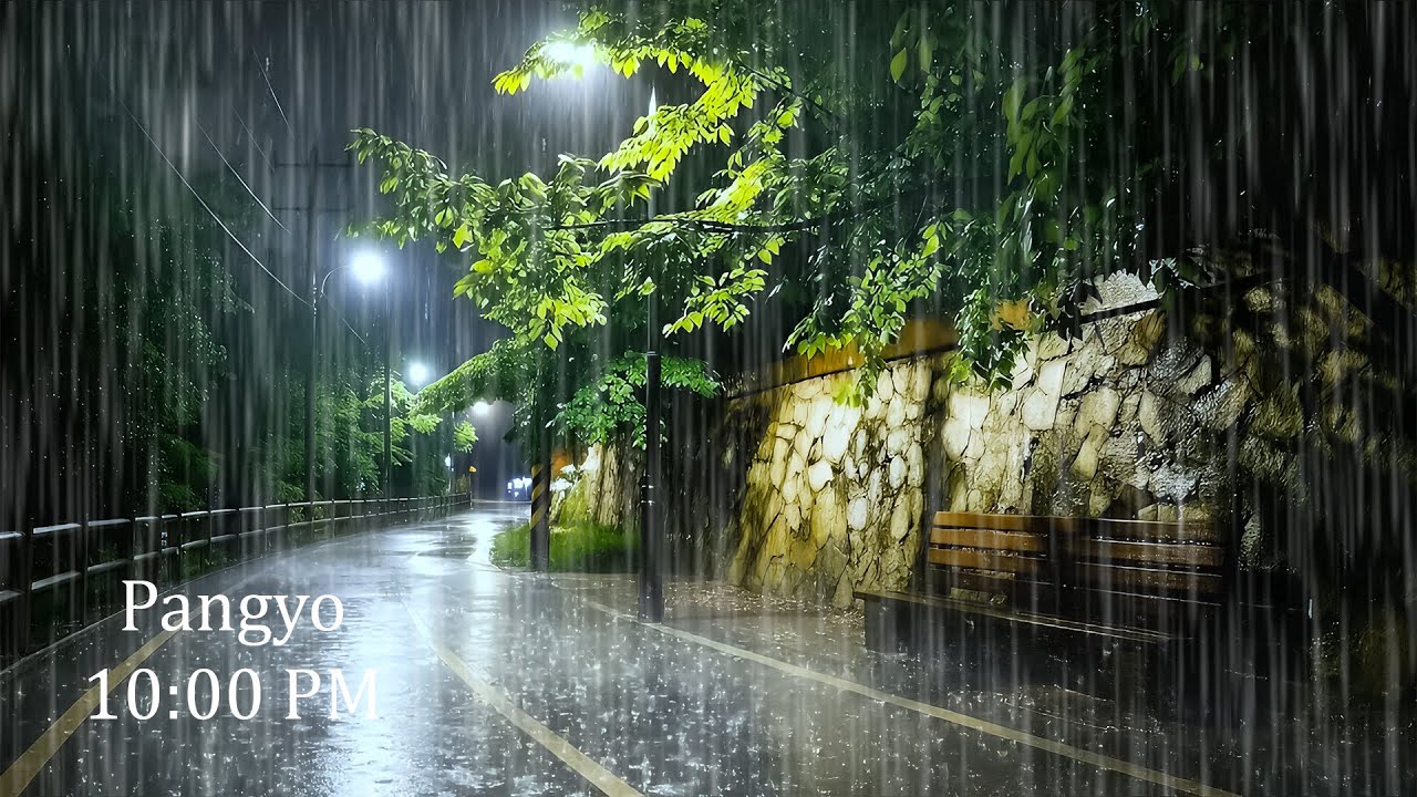 The BEST Sound of Heavy Rain to Cure Insomnia | ASMR Rain on Night Road