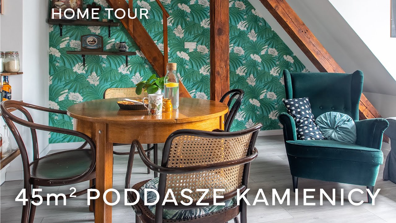 Sprytnie zorganizowane mieszkanie ze skosami na poddaszu kamienicy | HOME TOUR