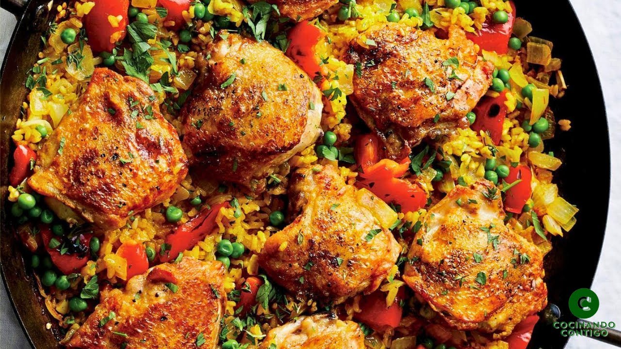 ARROZ CON POLLO Y VERDURAS muy facil de hacer ¡Receta tradicional!