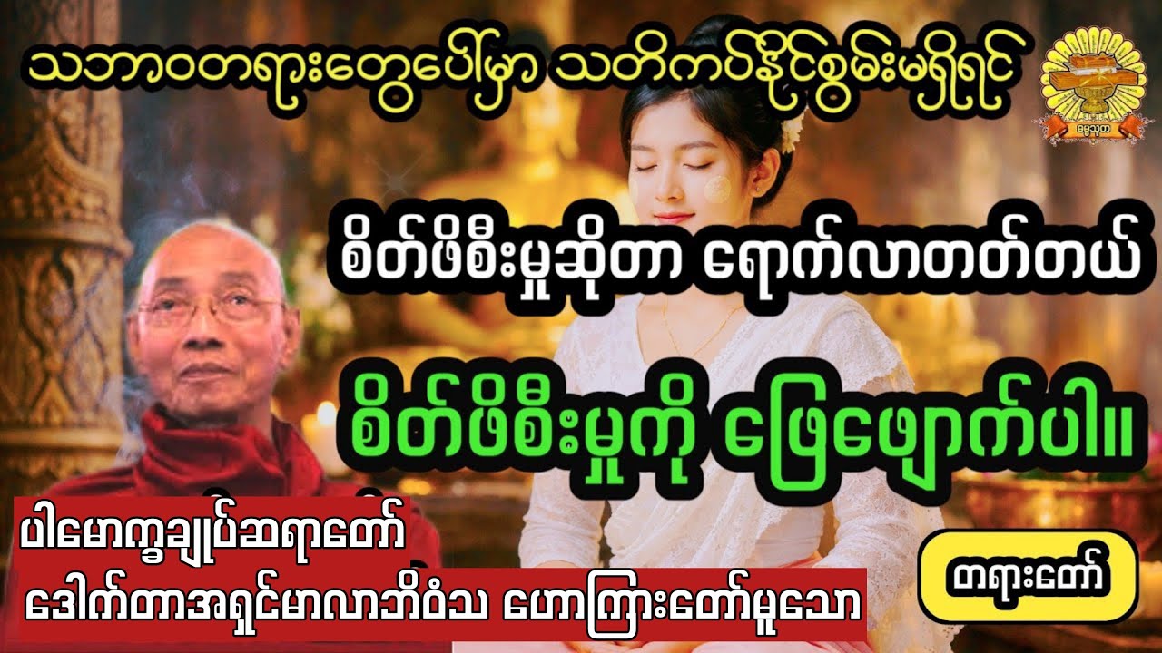  ‌#စိတ်ဖိစီးမှု့ကိုဖြေဖျောက်ပါ #ပါချုပ်ဆရာတော် #ဓမ္မသုတ #dhammathutha #တရားတော်