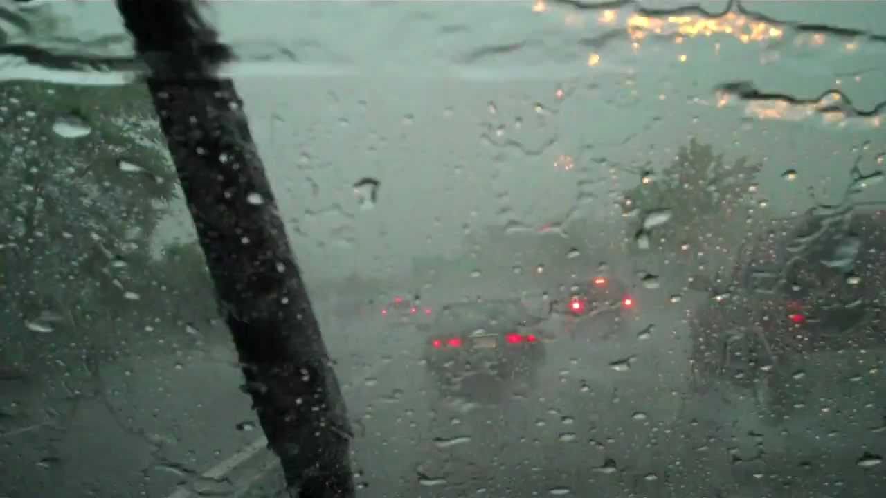 DRIVING IN A DANGEROUS HEAVY RAIN STORM