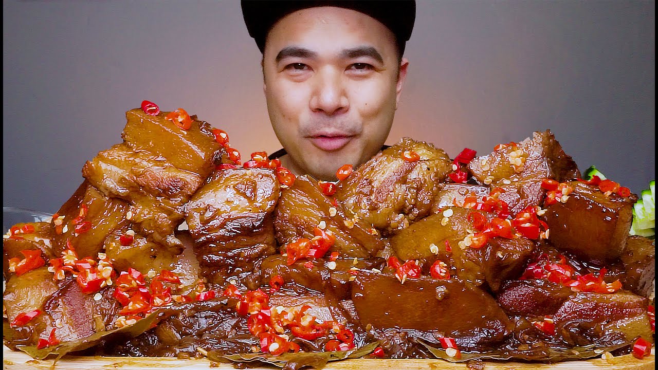 SPICY POBALA MUKBANG | PORK ADOBO SA COCA COLA | SPICY BRAISED PORK BELLY | ENG SUBS CAPTION