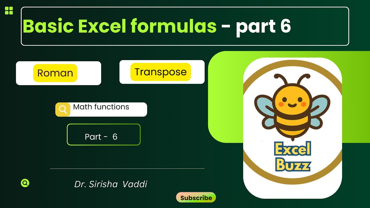 basic excel Math formulas- Part 6