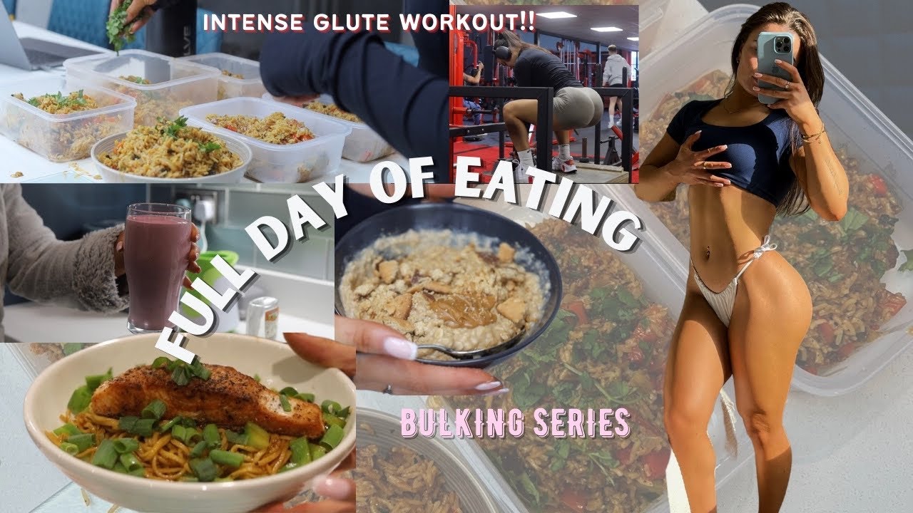 FULL DAY OF EATING TO BUILD MUSCLE | glute workout and my new car?!