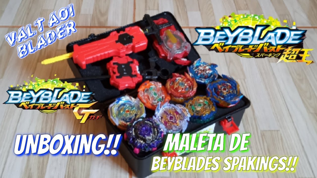 Abrindo e analisando maleta de Beyblade Burst Sparking!!! - (Valt Aoi Blader) ベイブレードバースト