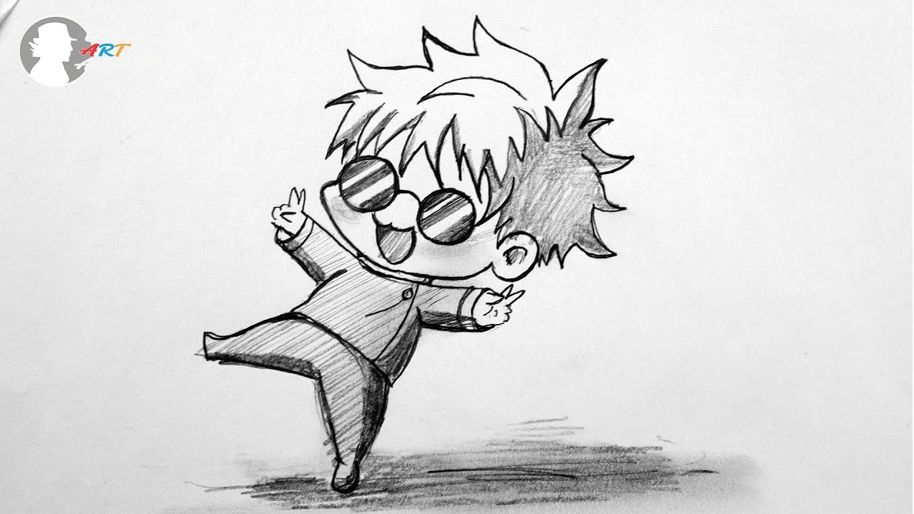 How to Draw Gojo Saturo From Jujutsu Kaisen Step by Step Easy