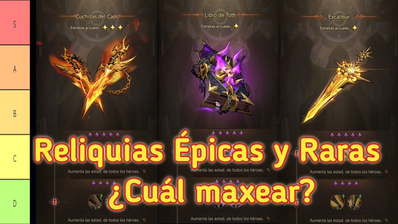 RELIQUIAS ÉPICAS Y RARAS ¿CUÁL MAXEAR? OMNIHEROES TIER LIST