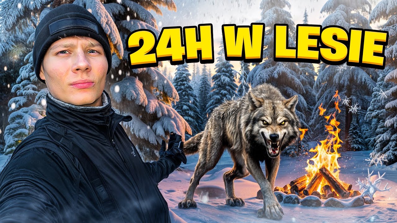 WILKI ATAKUJĄ! Przetrwałem 24 godziny w lesie zimą!?