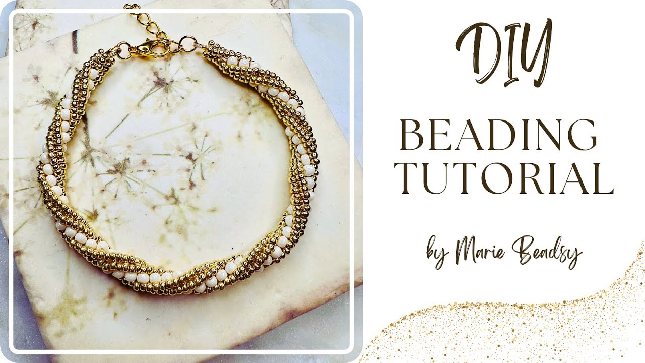 DIY Elegant Twisted Herringbone Beaded Bracelet | Step-by-Step Beading Tutorial
