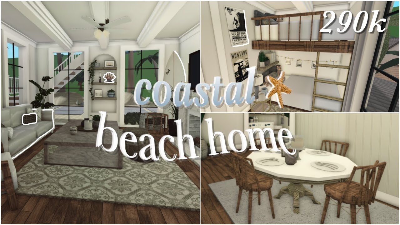 🐚🌴🌊 coastal beach home speedbuild 290k | roblox bloxburg
