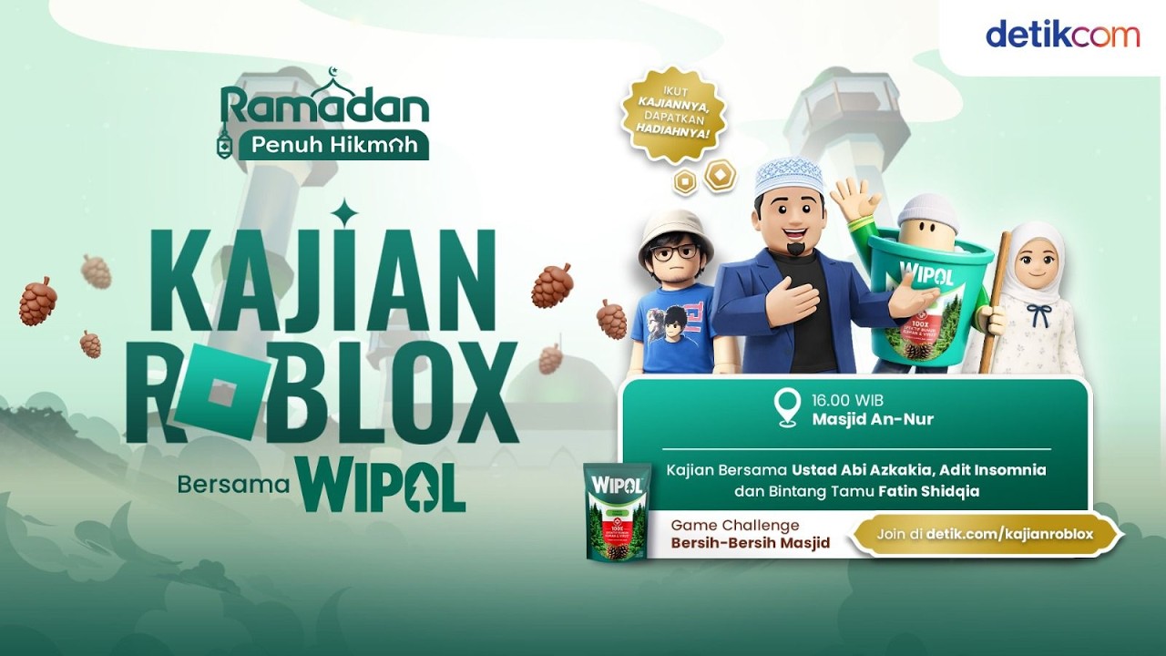 🔴 [LIVE] - Kajian Ramadan Roblox Wipol Bersama Ustad Abi Azkakia, Adit Insomnia dan Fatin Shidqia