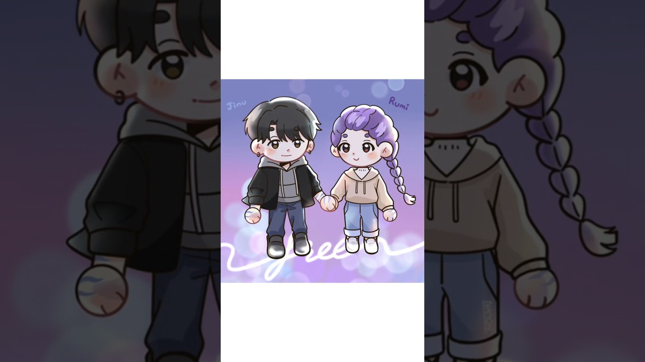 [Speed paint ] Rumi & Jinu💜💙 | KPOP DEMON HUNTERS #kpopdemonhunters #rumixjinu #jinumi #fanart #kpdh