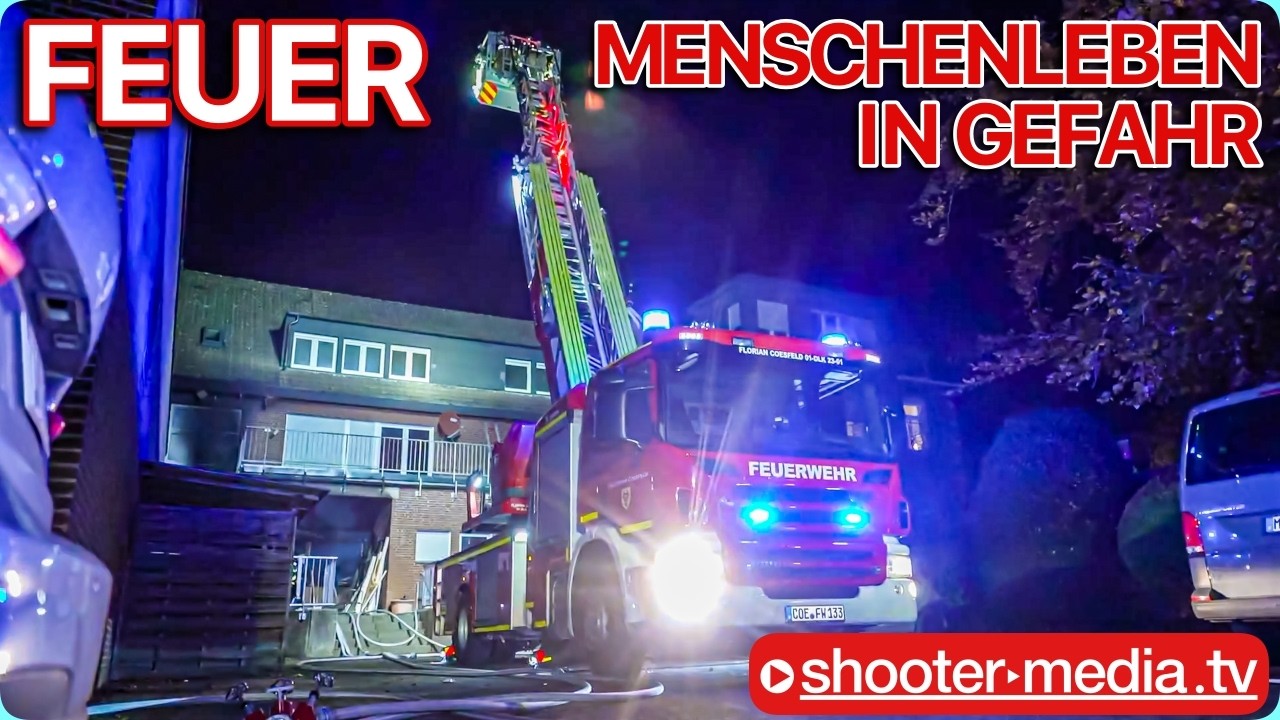 🔥 🚒 FEUER MIT MENSCHENLEBEN IN GEFAHR 🚒 🔥| Massive Rauchentwicklung in Wohnhaus
