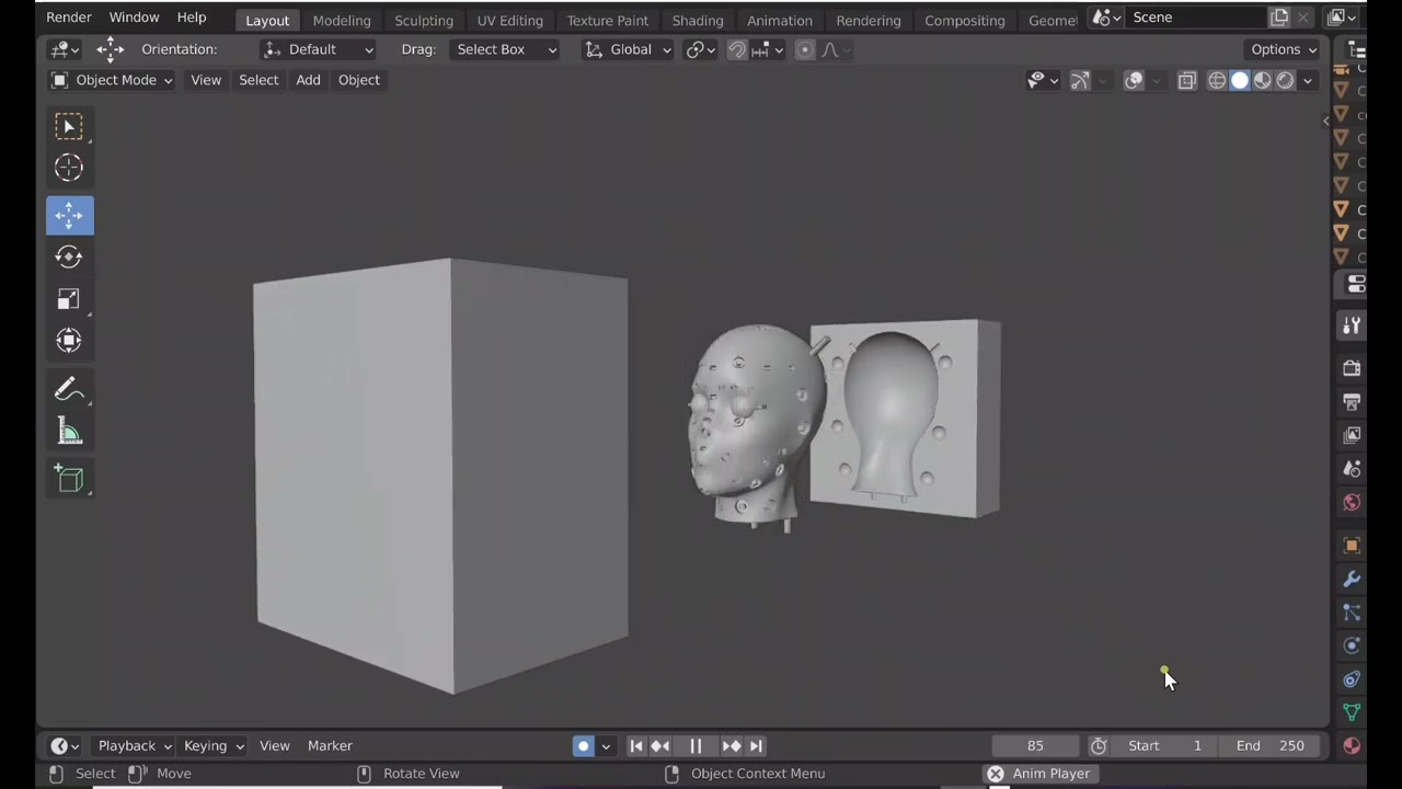 Animatronic Head Mold And Core