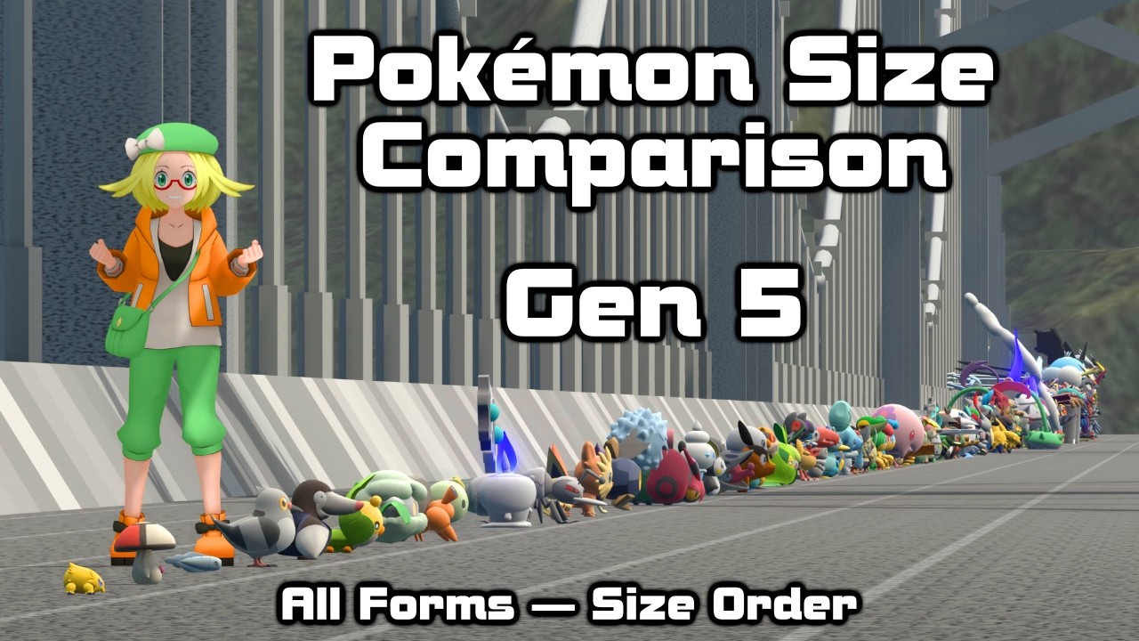 Pokemon Size Comparison - Gen 5 - All Forms - Size Order