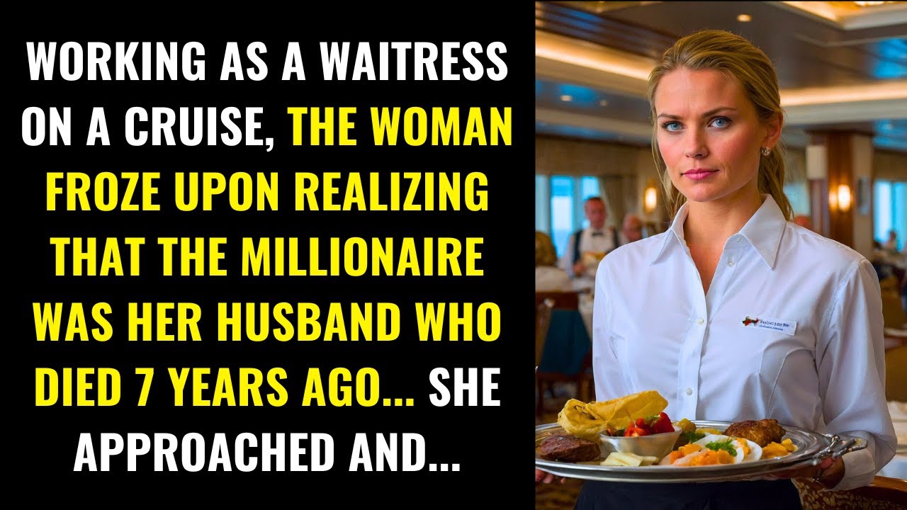 AS A WAITRESS, SHE WAS PARALYZED WHEN SHE SAW THAT THE MILLIONAIRE WAS HER HUSBAND WHO DIED 7 YEARS