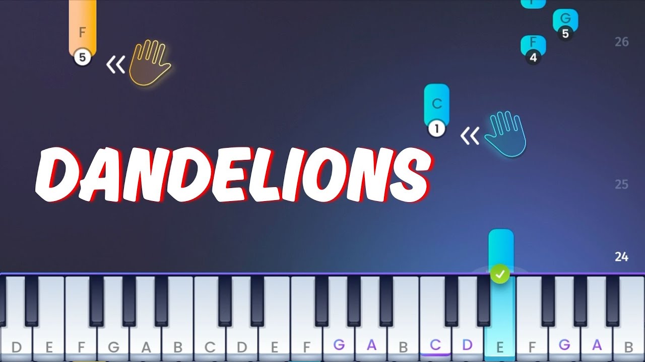 Ruth B. -  Dandelions - Easy Piano Tutorial (from the STRIKEY app)