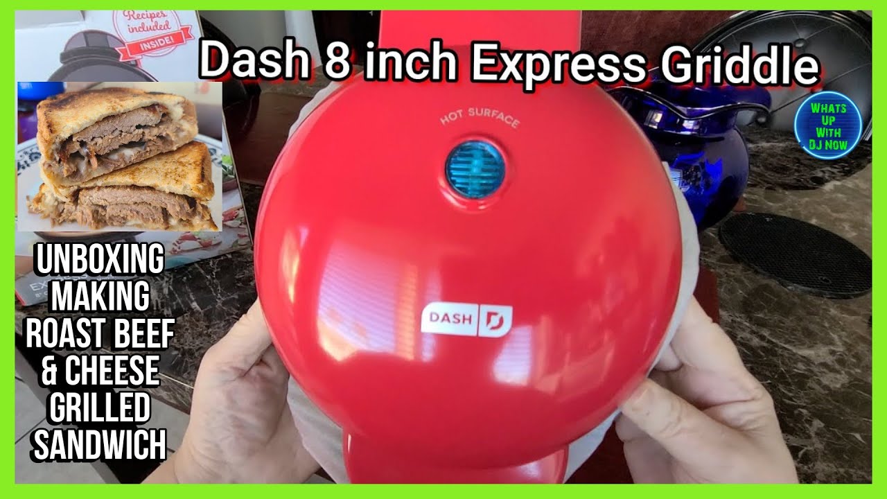 Dash 8 inch Express Griddle | Unboxing review & Demo of Grilled Roast beef & cheese french beef dip