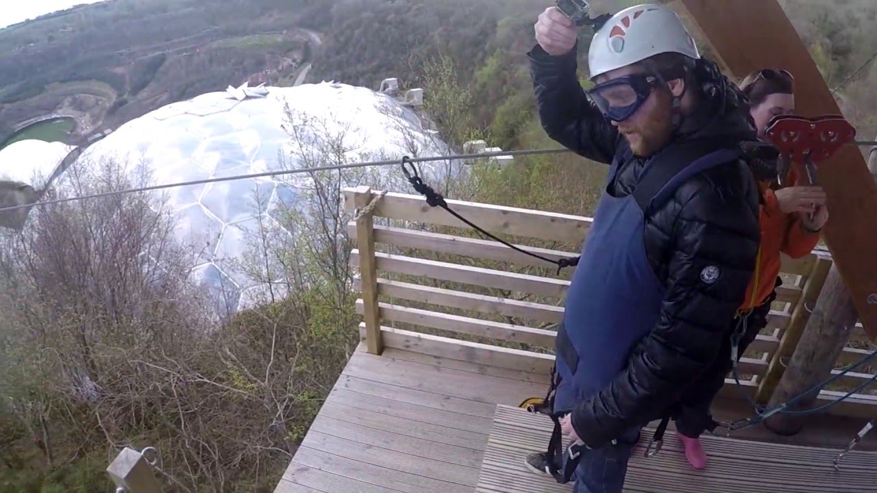 Zip line flight at Hangloose Adventure in Cornwall