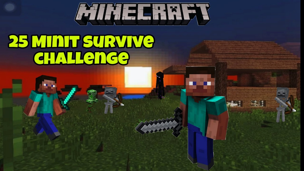 My Subscribers Challenged Me To Survival 25 Minuts In Minecraft /Minecraft Game/SR Sahid YT