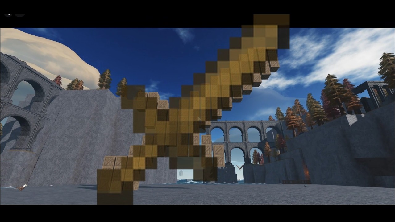 i built a giant wooden sword in Minecr*ft ? (Arcane Odyssey)