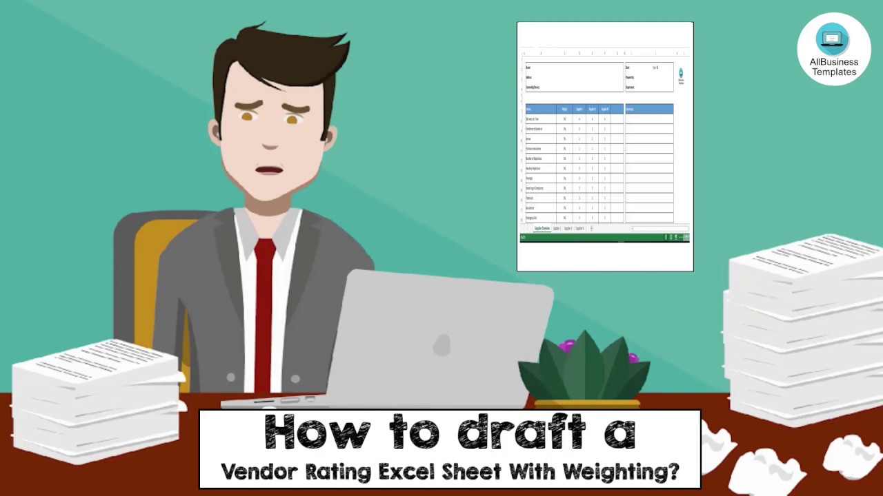 Vendor Rating Excel Sheet #purchasing #vendorslist