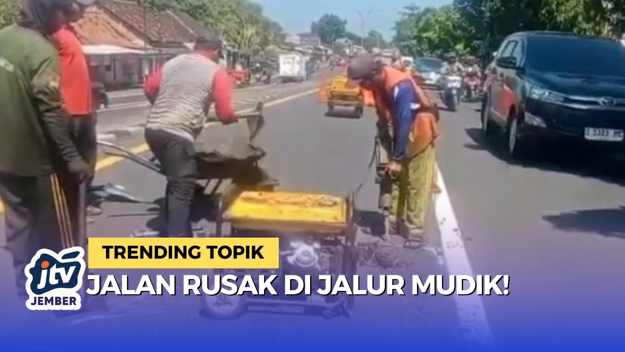 Arus Mudik Meningkat, Perbaikan Jalan Pantura Lamongan Dikebut