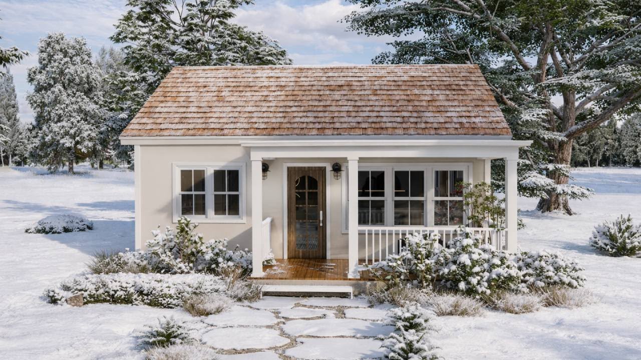 Minimal Yet Elegant Tiny Home | White Cottage, Large Windows, Bright Natural Light