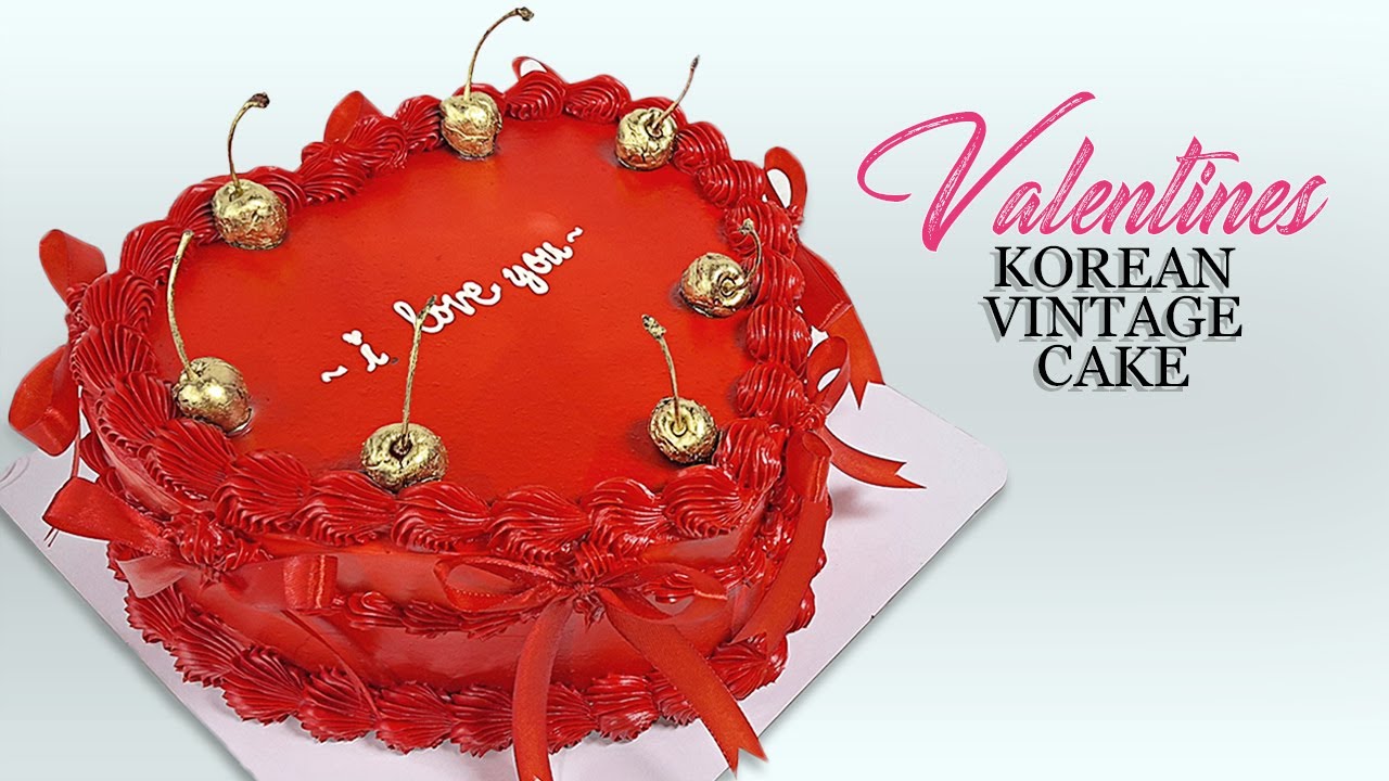 BEST Korean Vintage Heart Cake Recipe for Valentines Day