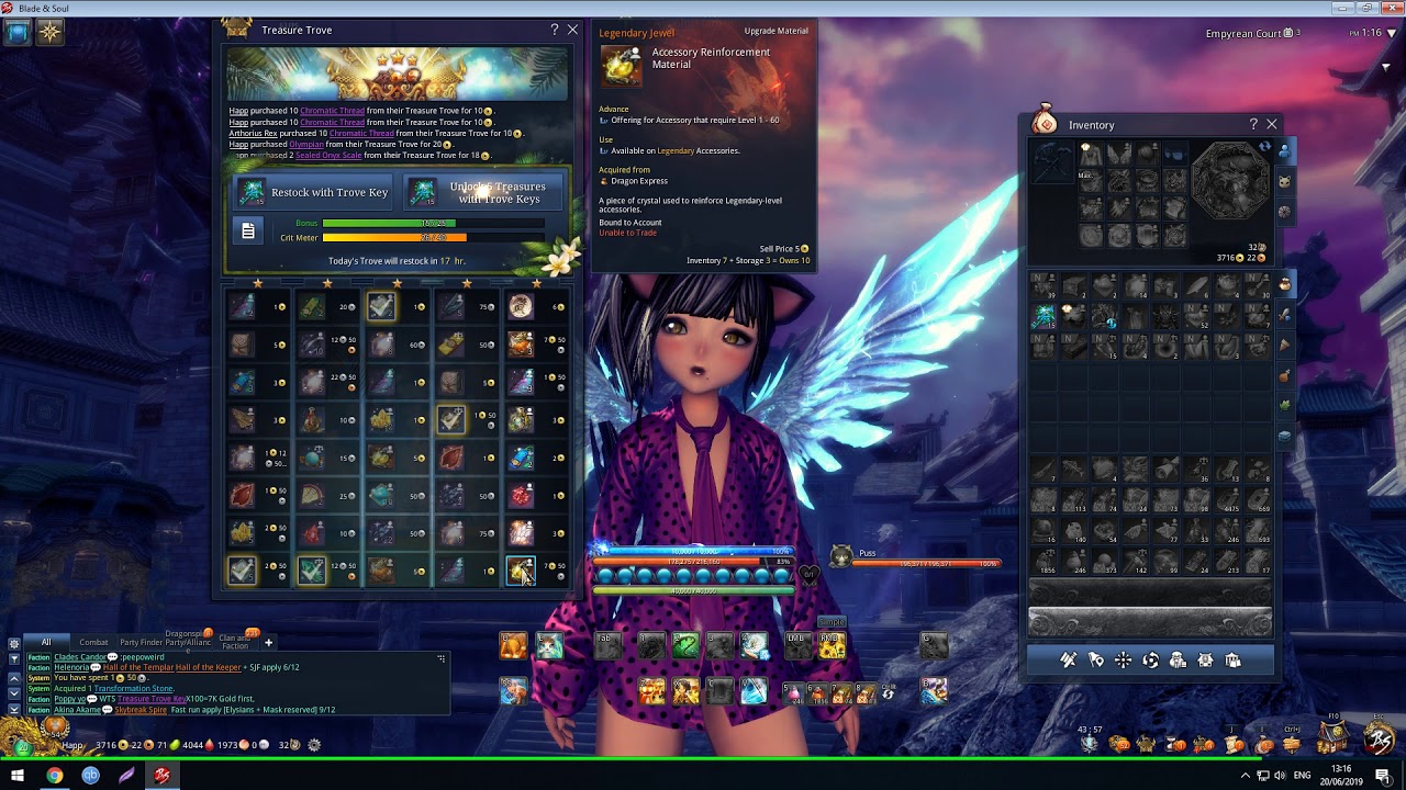 Blade and soul Tropical Treasure Trove 85 keys nice crits :P