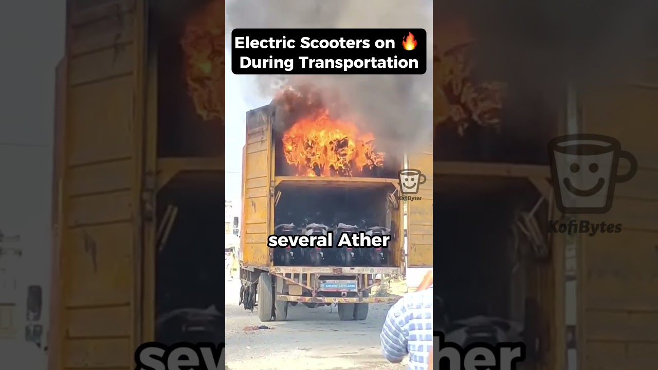 Ather Electric Scooter Catches Fire in Transport Truck