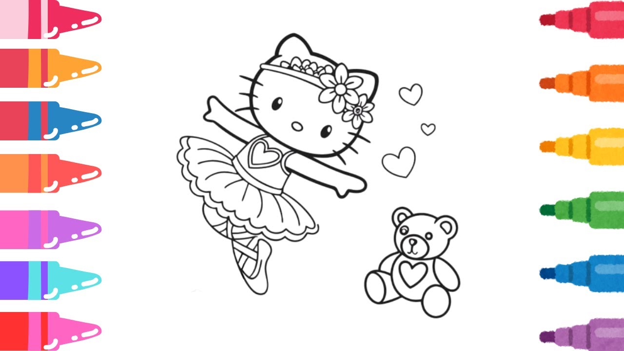 How To Draw Hello Kitty Drawing, Painting & Coloring For Kids and Toddlers_🌈🎨@TenMinuteDrawing